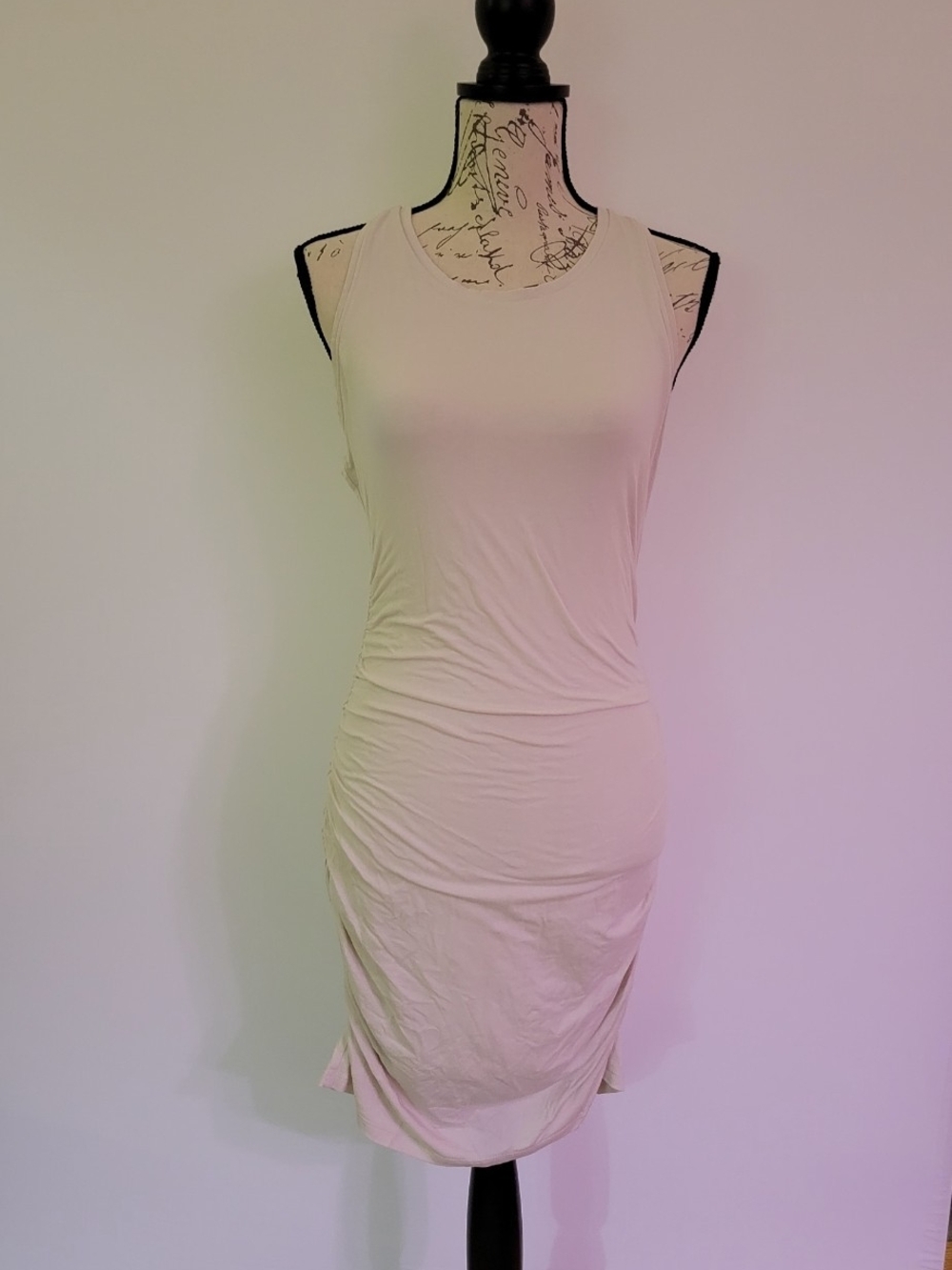 Babaton Ivory Lined Sleeveless Mini Dress